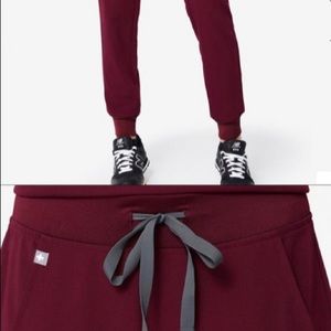Figs Zamora Jogger Scrub Pants Burgundy